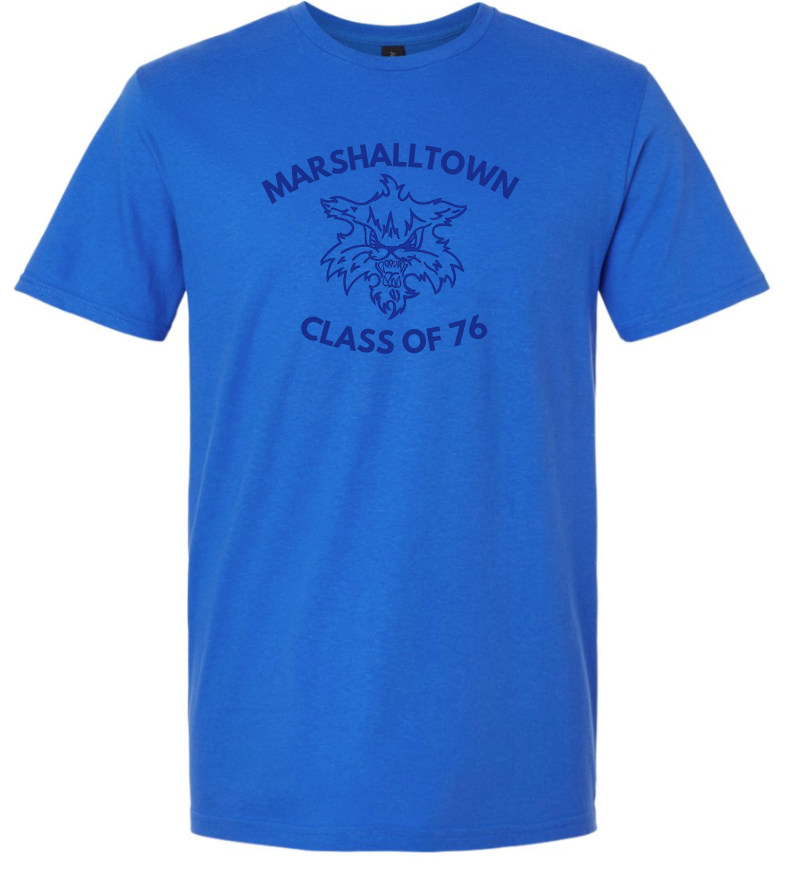 Gildan Royal w/Navy class of 76 Tee