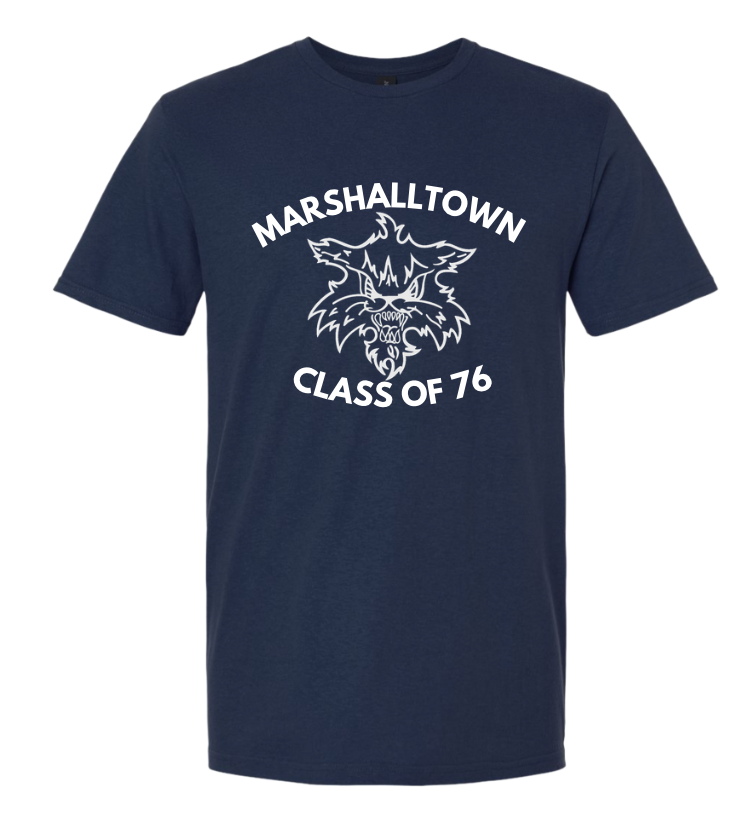 Gildan Navy w/ White class of 76 Tee