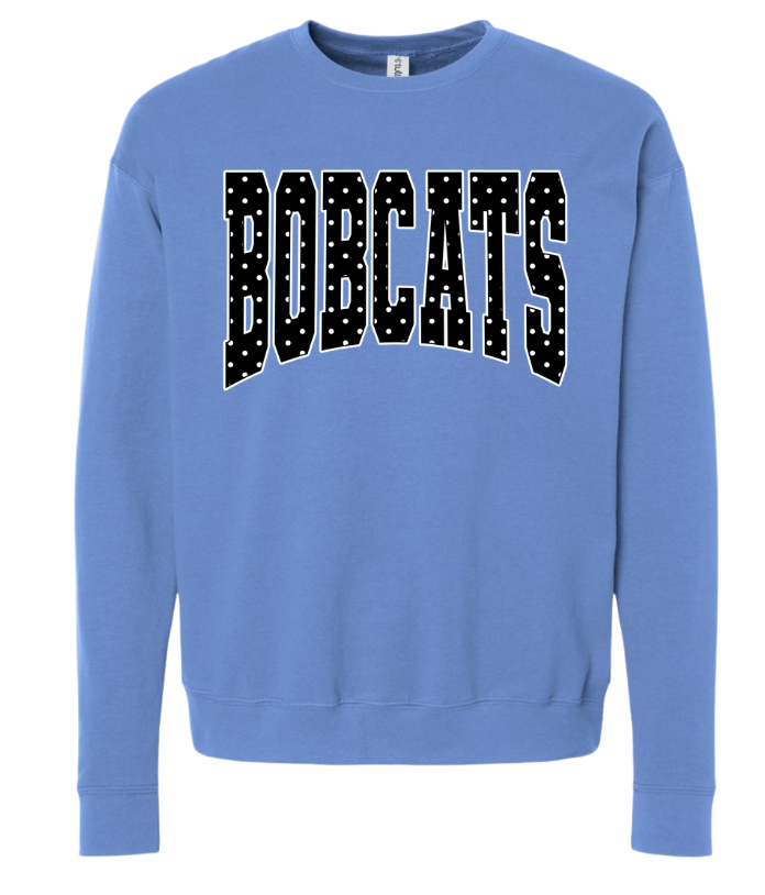 Columbia Blue Polka Dot Mascot Crewneck