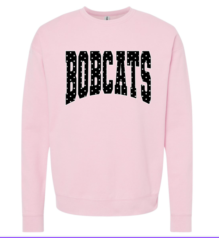 Pink Polka Dot Mascot Crewneck