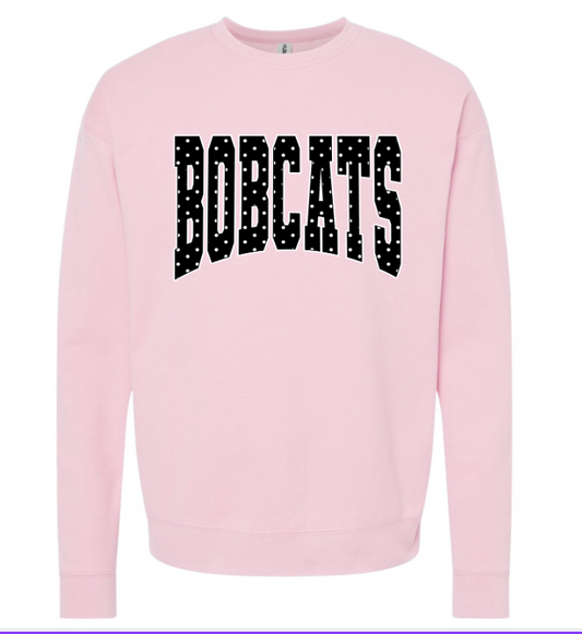 Pink Polka Dot Mascot Crewneck