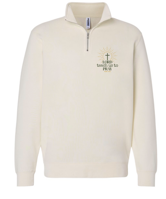 Unisex Adult Ivory chest logo 1/4 zip