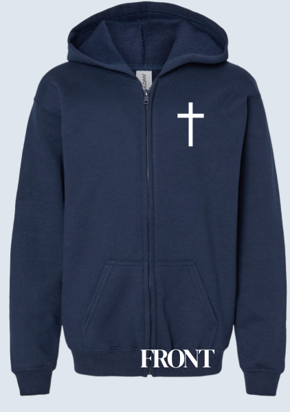 Youth full zip Front and Back Logo Hoodie (UNIFORM APPROVED)