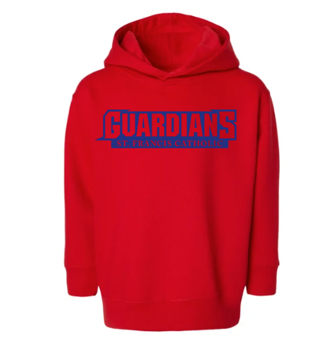 Youth Red Guardians Hoodie (Blue logo)