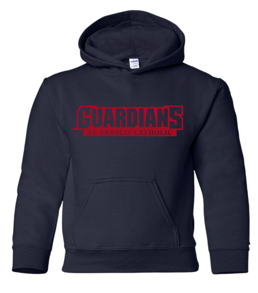 Youth Navy Guardians Hoodie (red logo)
