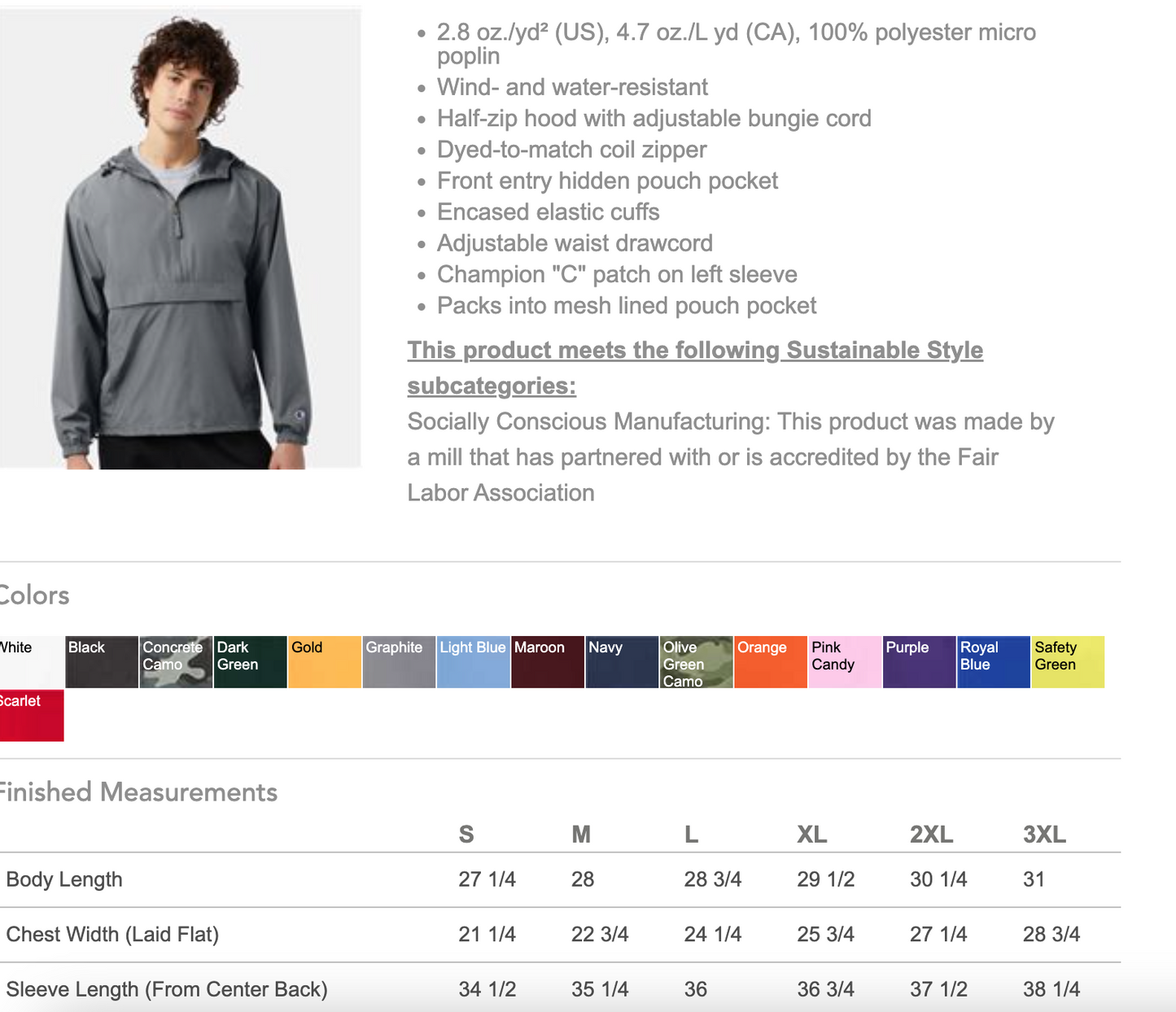 Marshalltown M logo Windbreaker