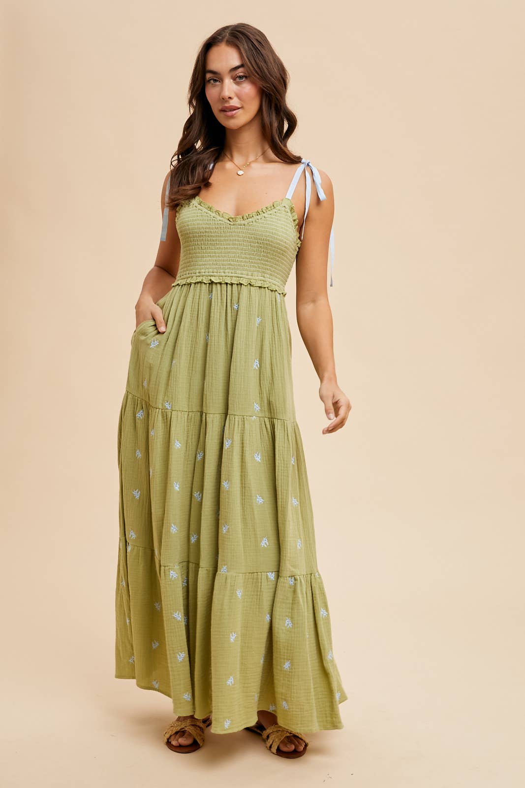 Hot pink floral maxi