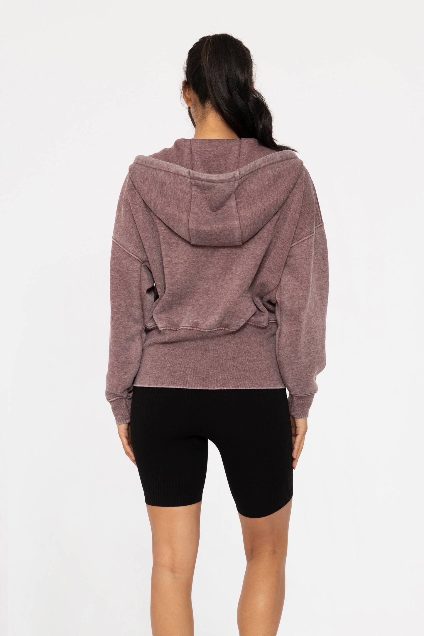 Fleece Hoodie Jacket with Tapered Sleeves
