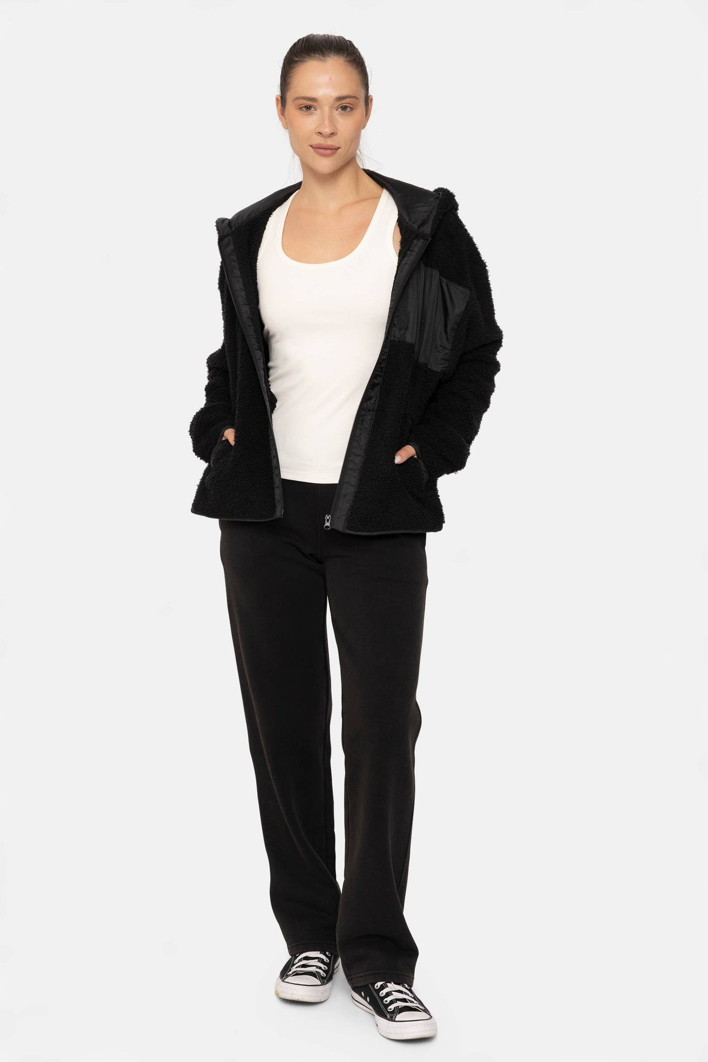 Zip Up Sherpa Hoodie