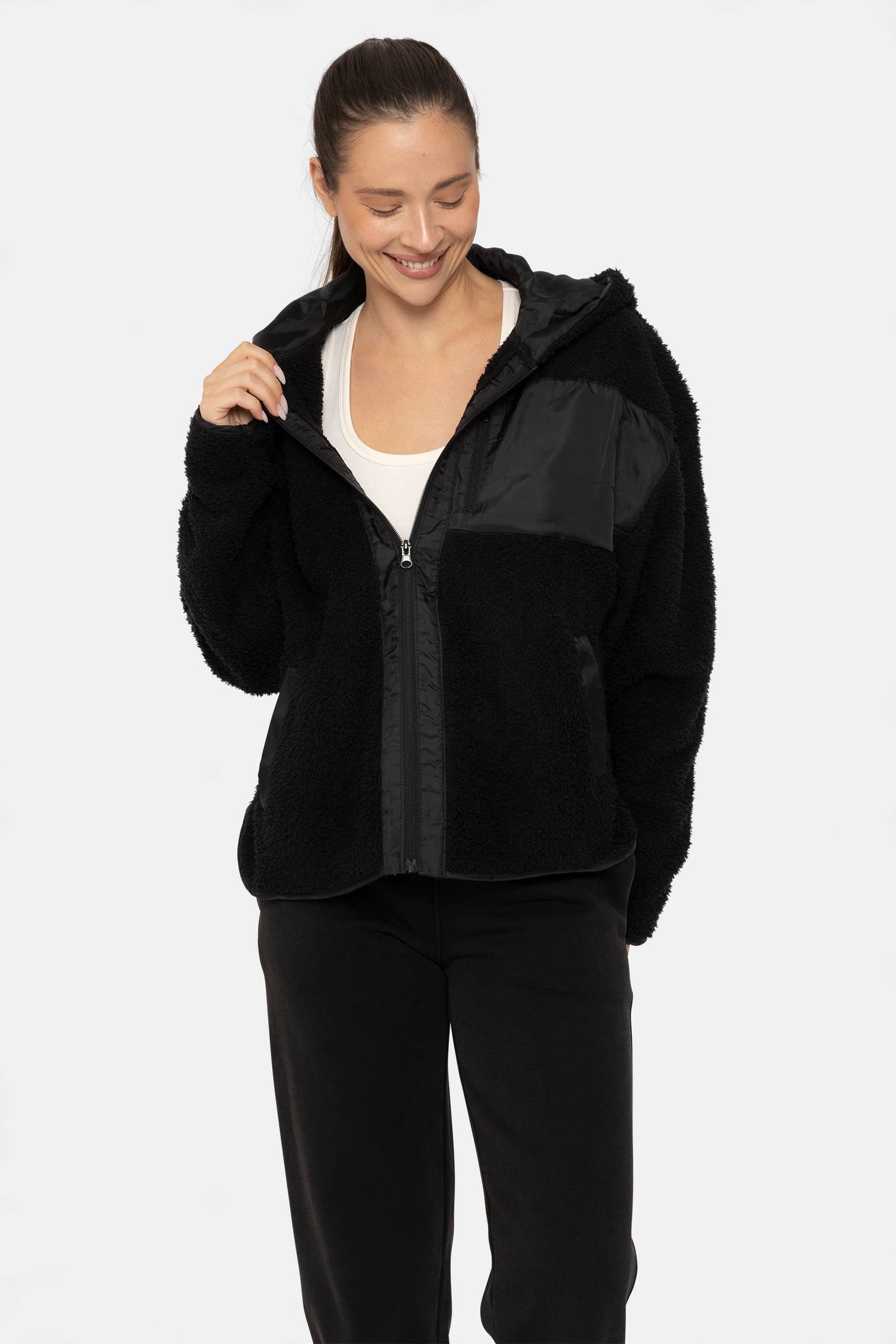 Zip Up Sherpa Hoodie