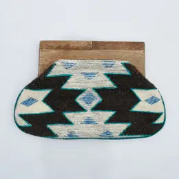 Blue + Grey Geo Clutch