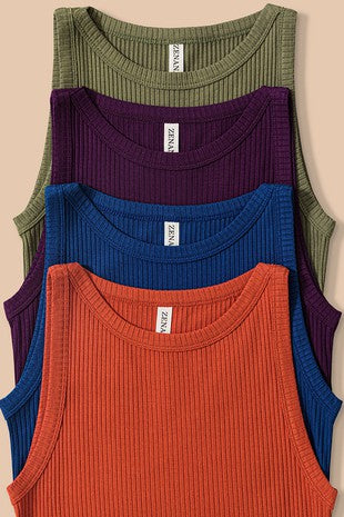 Soft Ribbed Tight Crew Tank