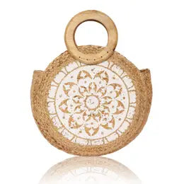 Large Round Jute Tote