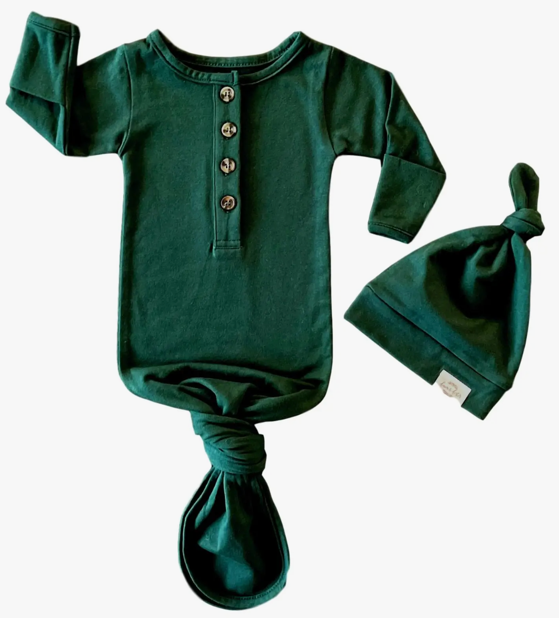 Organic Knotted Gown + Hat set