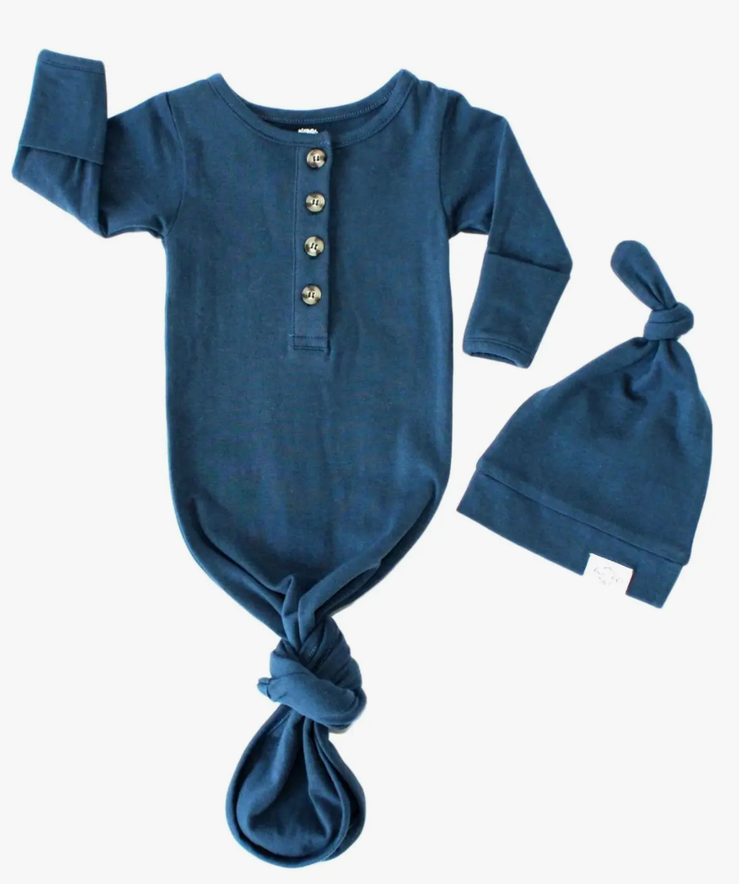 Organic Knotted Gown + Hat set