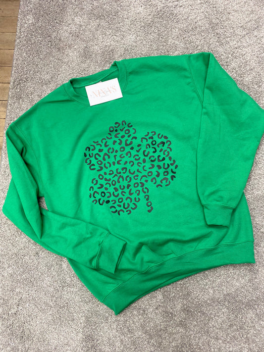 Leopard Shamrock Crewneck